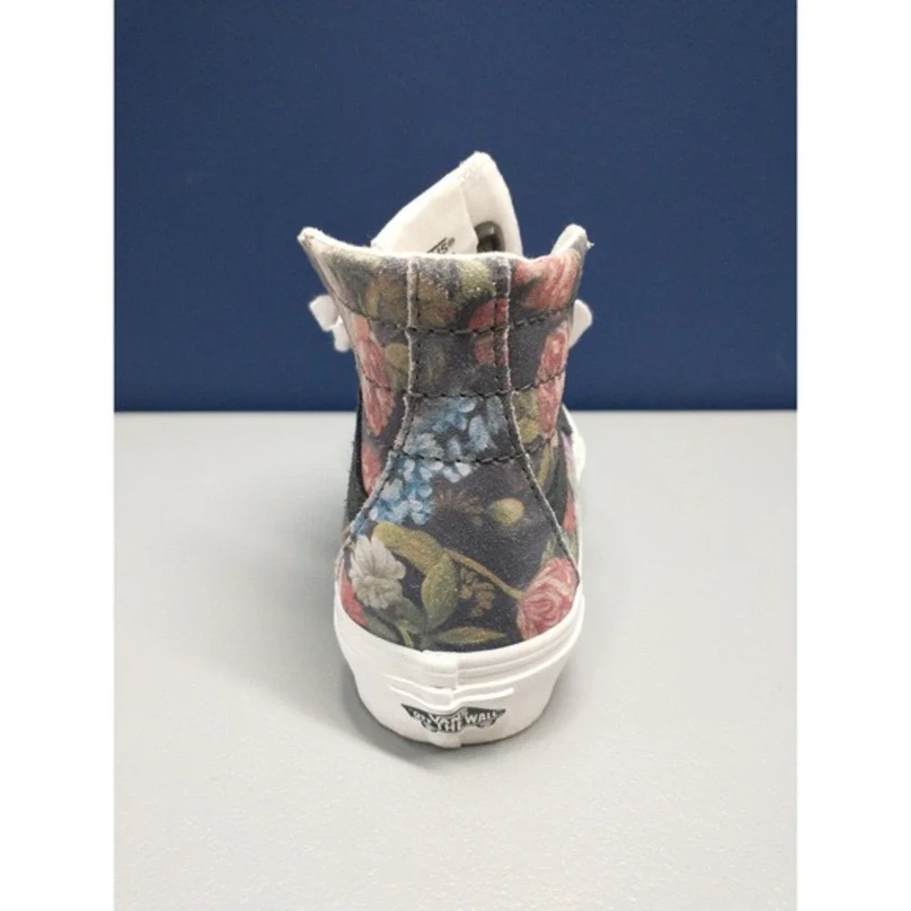Vans High Top Sneakers Shoes Mens 3.5‎ Womens 5 Multicolor Floral Suede Lace Up